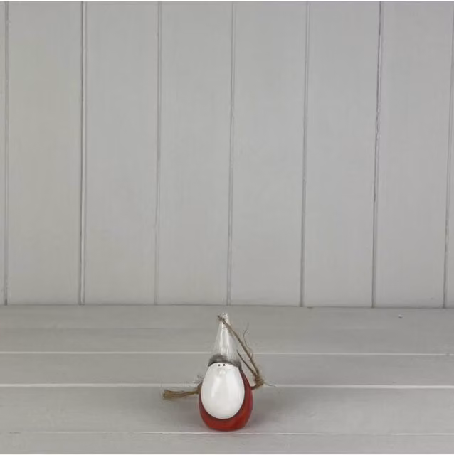 KDMD Classic Ceramic Santa Figure in Red and Grey