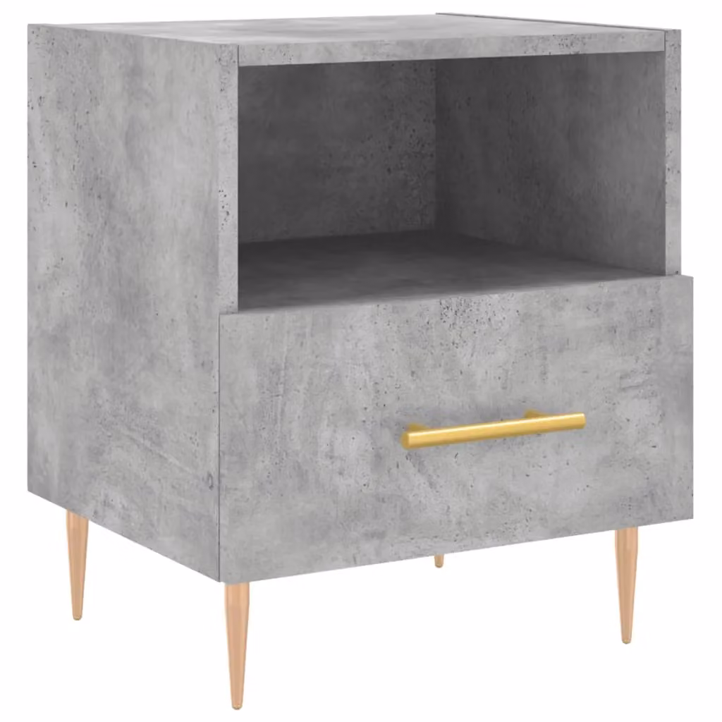 Berkfield Home Bedside Cabinet in Concrete Grey, W/D/H: 40 x 35 x 47.5 cm – 2