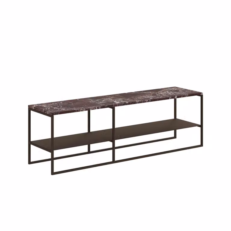 Dome Deco SIMAY Modern Marble Console Table in Brown