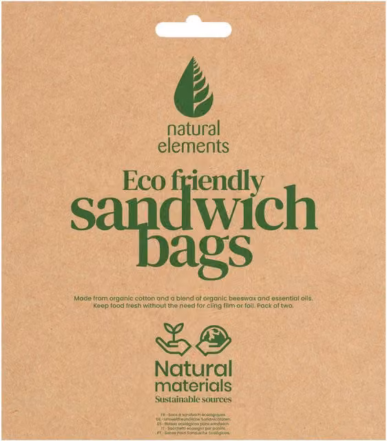 KitchenCraft Set of Two Yellow Beeswax Sandwich Bags – 3