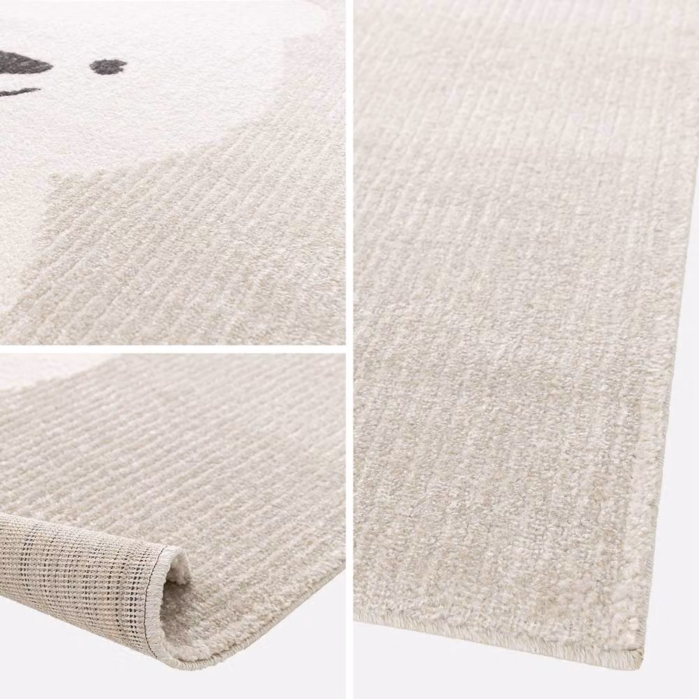 sweeek Cream Little Teddy Bear Print Childrens Rug, W/D/H: 120 x 170 cm – 2