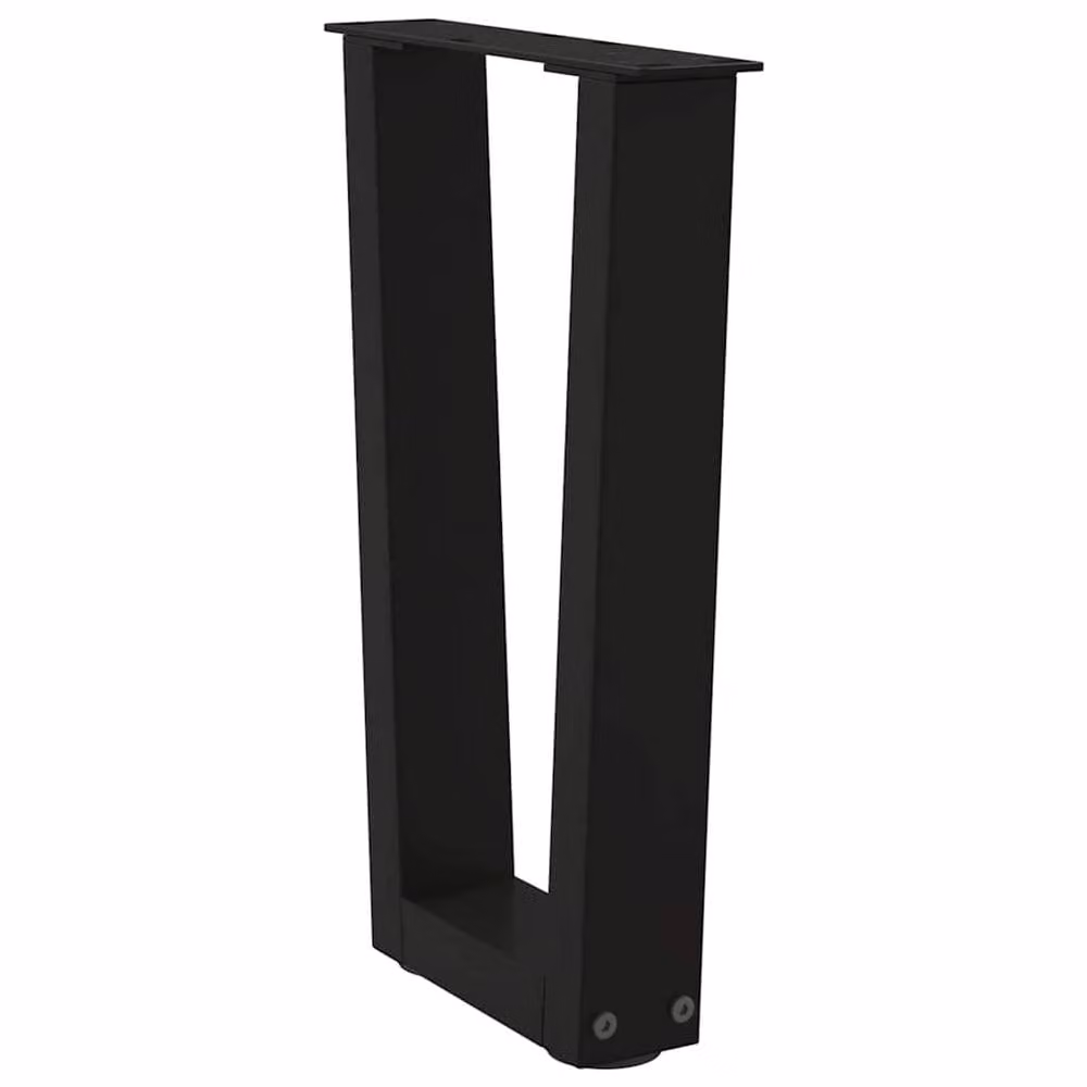 Berkfield Home V-Shape Dining Table Legs, 2 Piece Black Steel Set, W: 38 cm, H: 42-43.3 cm – 3