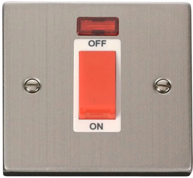SE HOME White and Silver Stainless Steel Surface Mount 1 Gang Switch