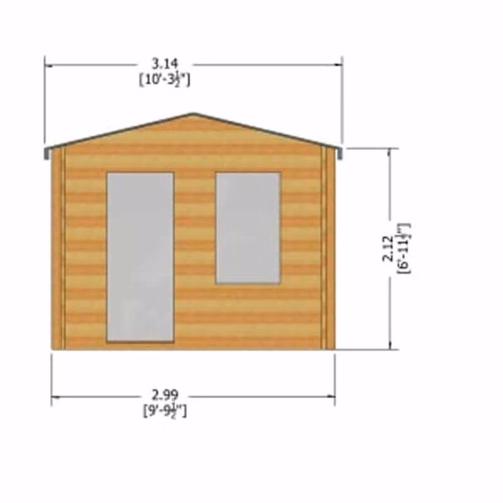 Shires Bucknells 28 mm Log Cabin in Beige, 10 x 8 Feet