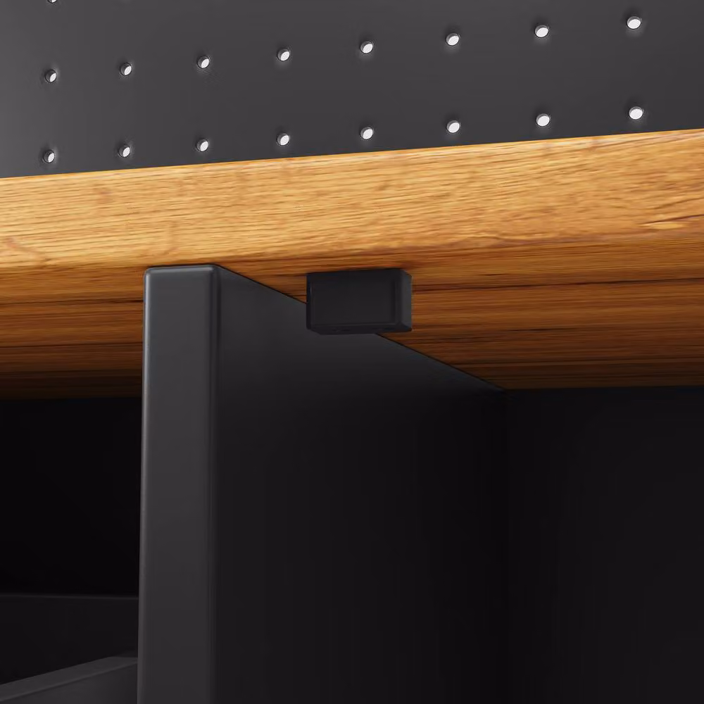 BTM Black Matt Highboard with Integrated LED Lighting, Glass Sliding Doors, Bottle Rack and Glass Holder, H: 171.0 cm, W: 64.6 cm, D: 39.0 cm – 5