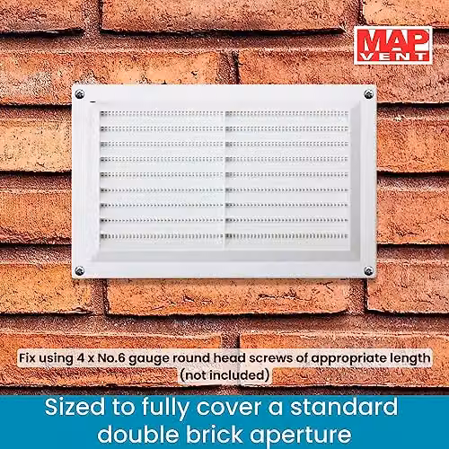Map White Plastic Louvre Air Vent Grille with Flyscreen – 3