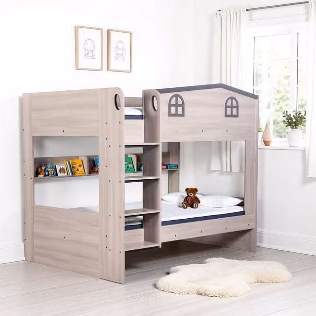 Seconique Hector Small Double Bunk Bed in Ash Grey