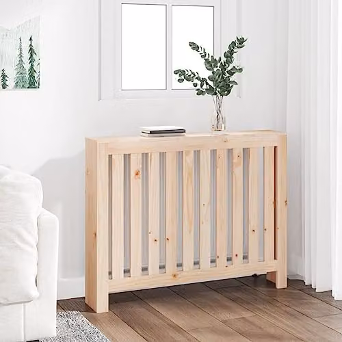 vidaXL Radiator Cover in Untreated Solid Pine Wood, W/D/H: 108.5 x 19 x 84 cm – 2