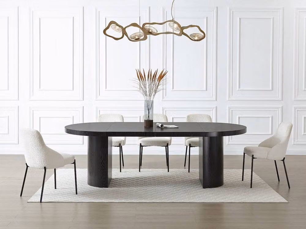 Vente-unique Sidrina Extendable Dining Table in Black MDF, 4-12 Seater, W/D/H: 120 x 100 x 76 cm – 2