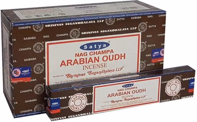 Satya Arabian Oudh Incense Sticks, Woody Oriental Fragrance, Multicolour