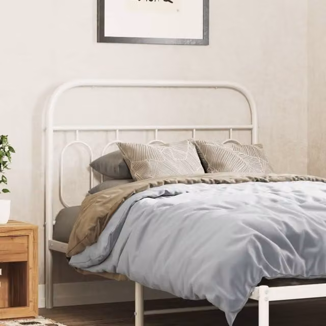 Berkfield Home Classic Metal Headboard, White, Width: 100 cm