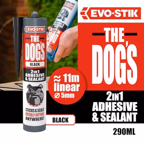 Evo-Stik MS Polymer Multipurpose Waterproof Adhesive and Sealant, Black, 290 ml – 2
