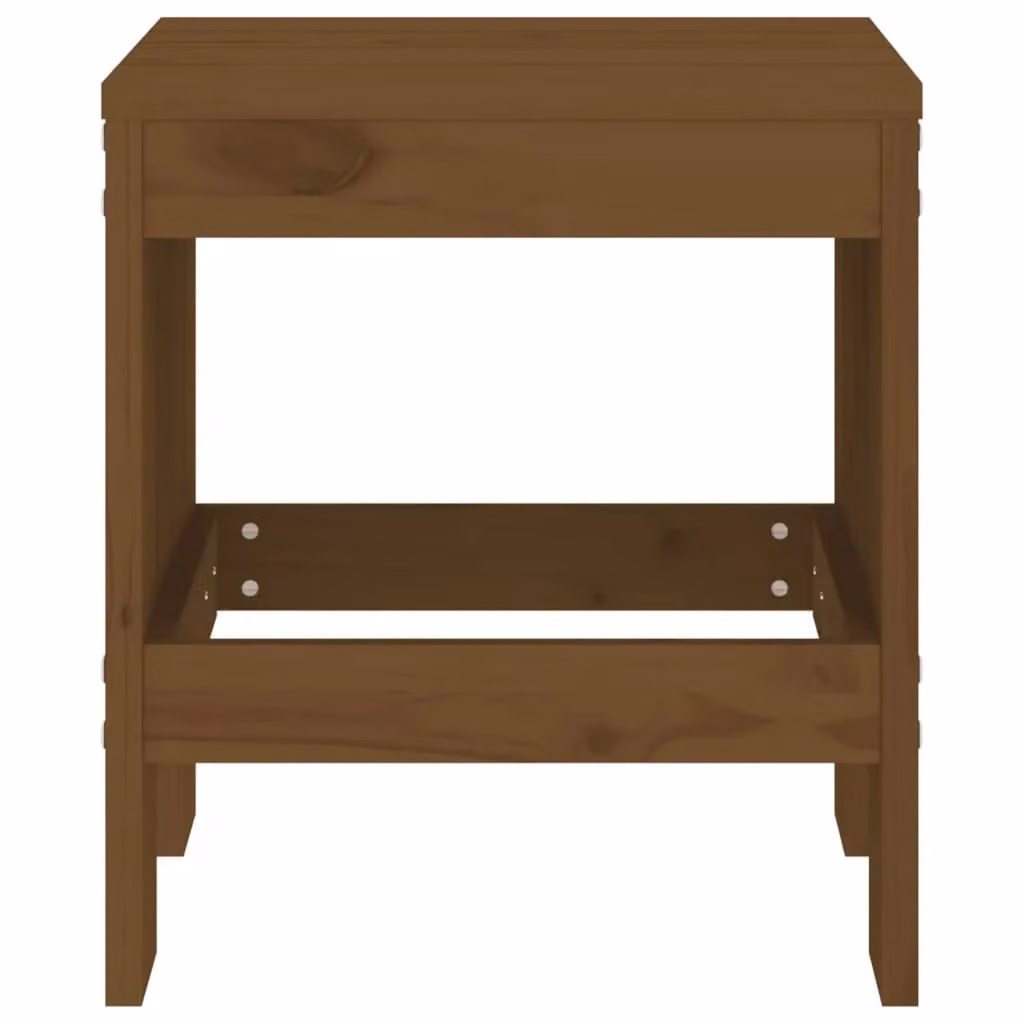 Berkfield Home Set of 2 Rustic Garden Stools in Brown Solid Pine Wood, W/D/H: 40 x 36 x 45 cm – 4