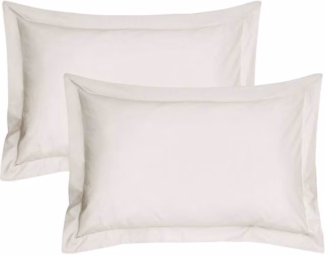 Smart Living White Polycotton Oxford Percale Pillowcase Pair, Non-Iron, Standard Size