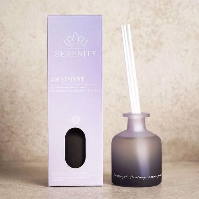 Serenity Amethyst Crystal Infused Reed Diffuser in Purple with Fruity and Oriental Scents – 1