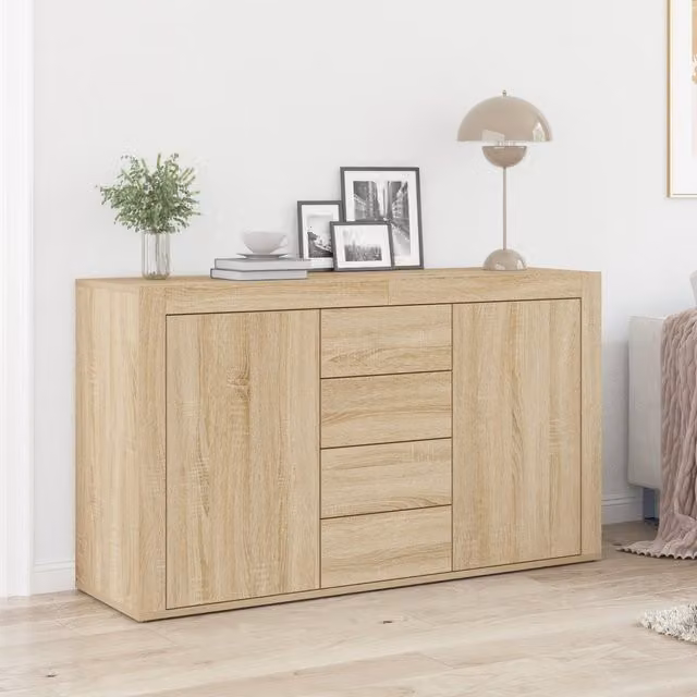 Berkfield Home Sonoma Oak Sideboard in Brown, W/D/H: 120 x 36 x 69 cm – 1