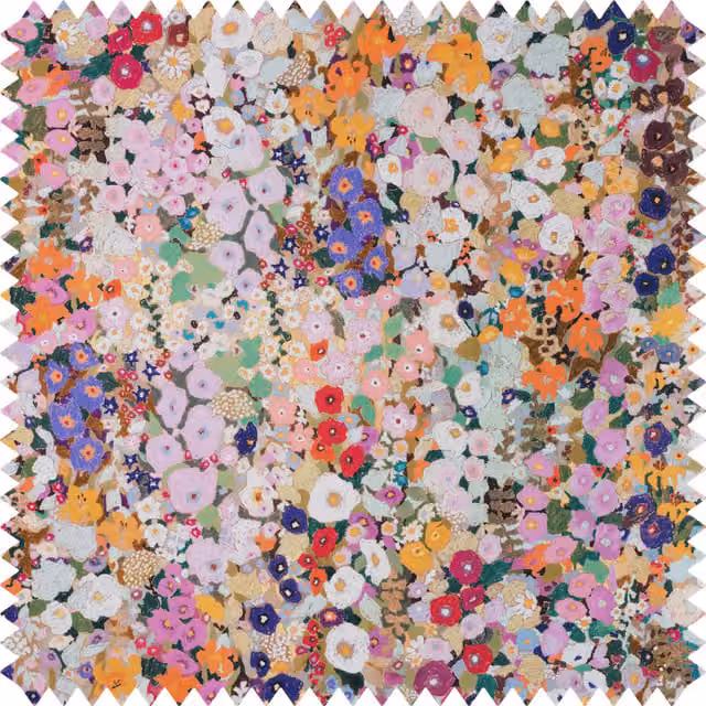 House of Hackney Hollyhocks Cotton Linen Spring Multicolour Fabric