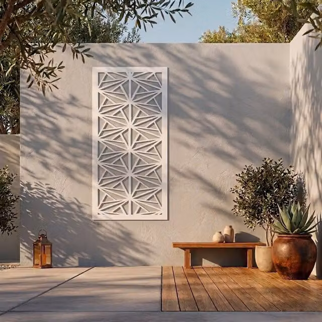 Laser Hut Snofline Geometric Metal Wall Art, White or Black