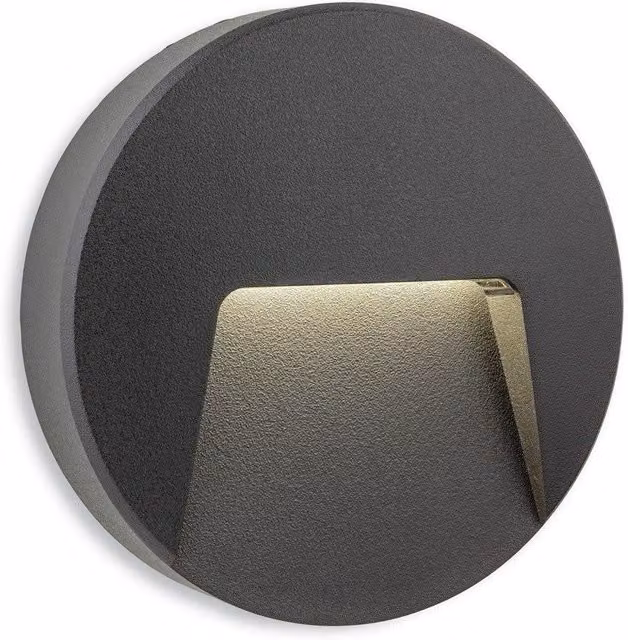 Netlighting Golf Round Integrated LED Surface Mounted Outdoor Wall and Step Light, Grey, IP65 – 2