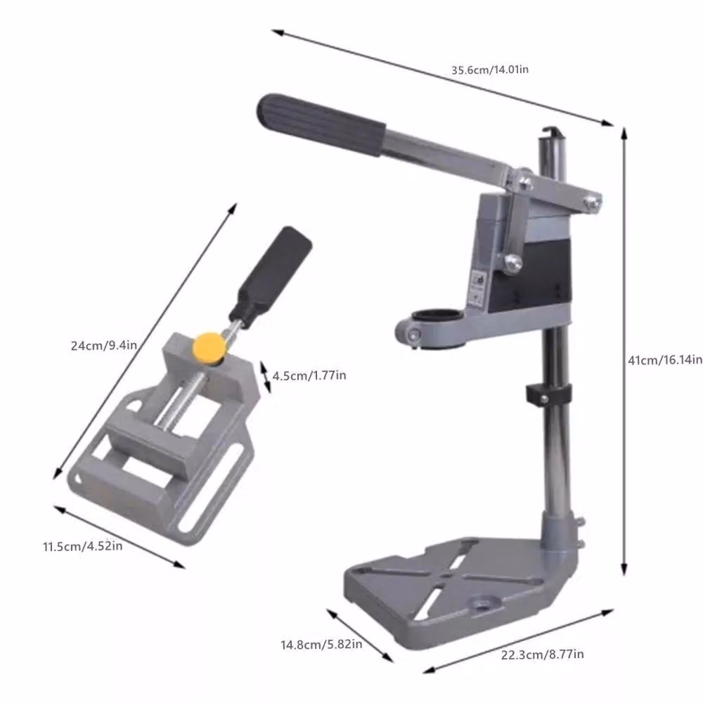 NESTLUNE Adjustable Hand Drill Press Bench Stand Workbench, Grey – 2