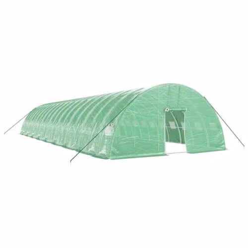 vidaXL Steel Frame Greenhouse in Green, W: 18 m, D: 6 m, H: 2.85 m – 1