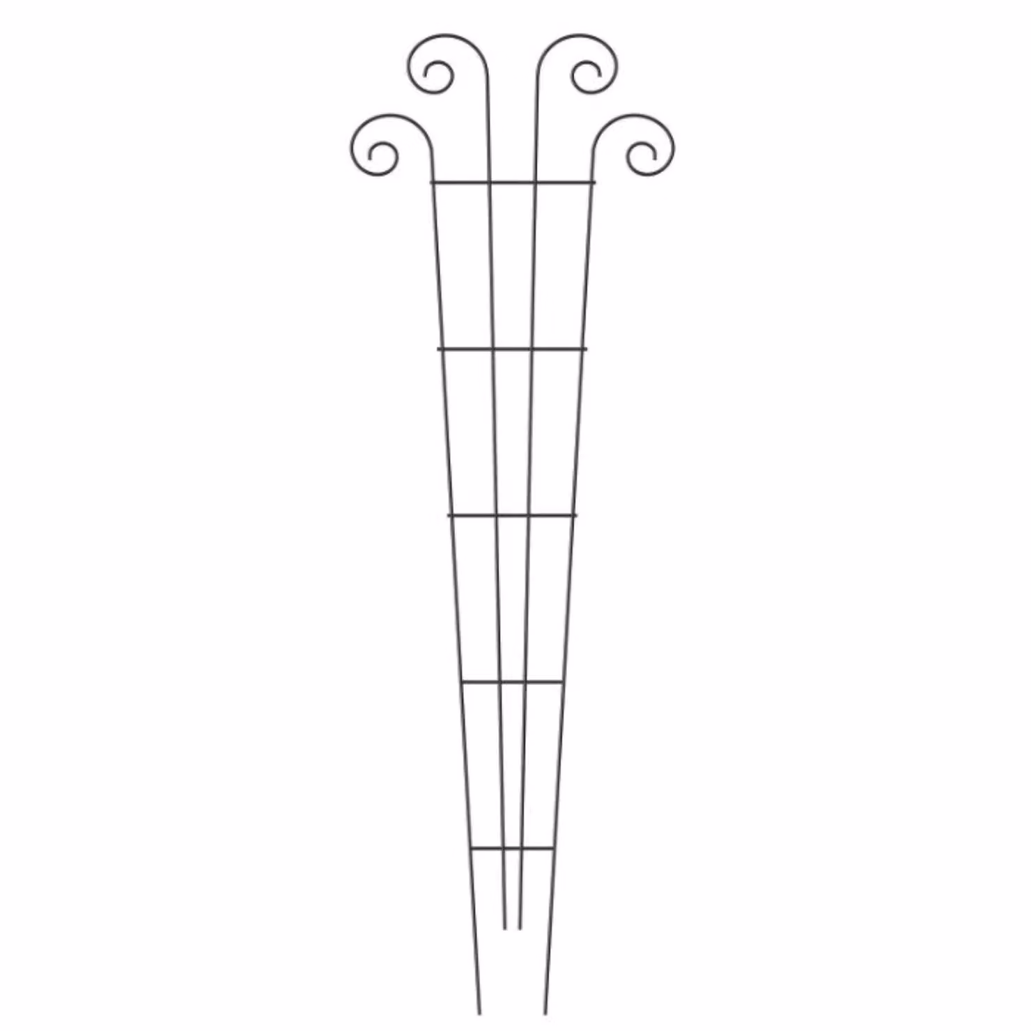 Primrose Green Metal Spiral Topped Wave Design Trellis and Plant Support, Height: 121 cm – 2