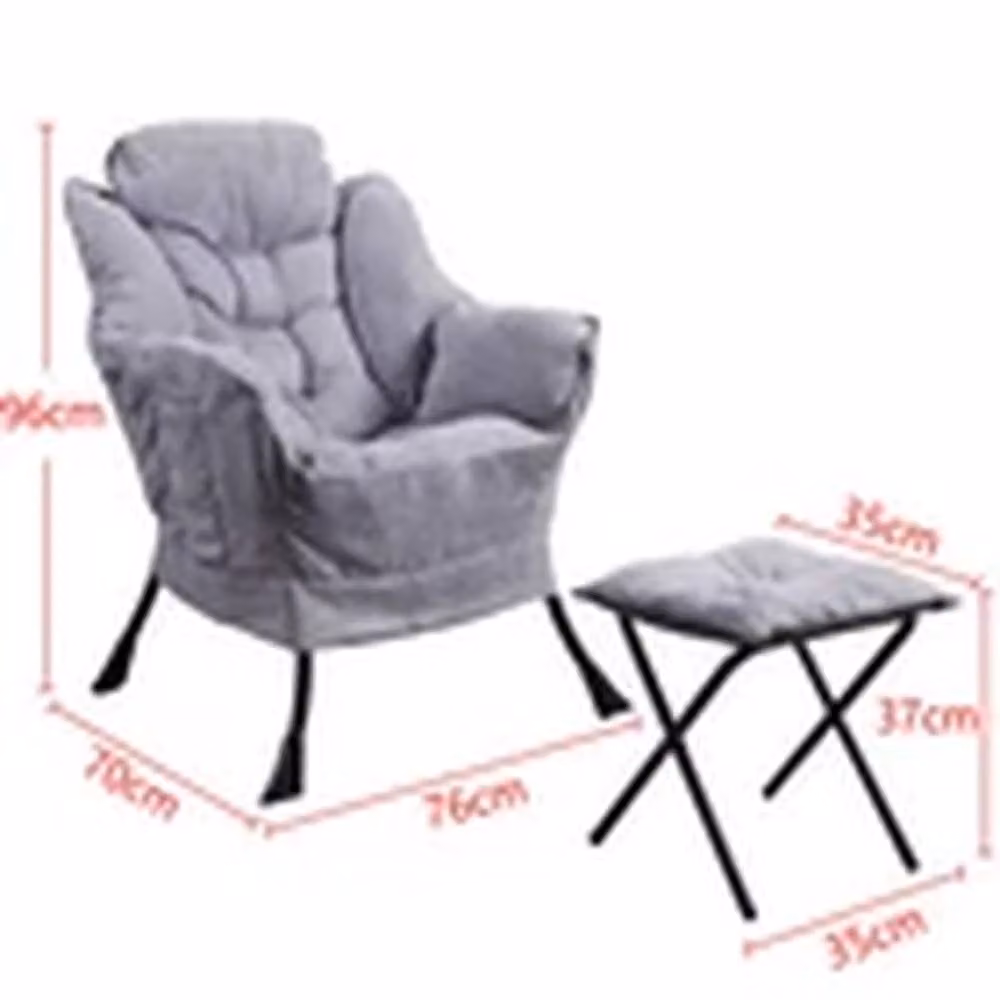 Kelvenix Lazy Chair with Ottoman in Light Grey – 2