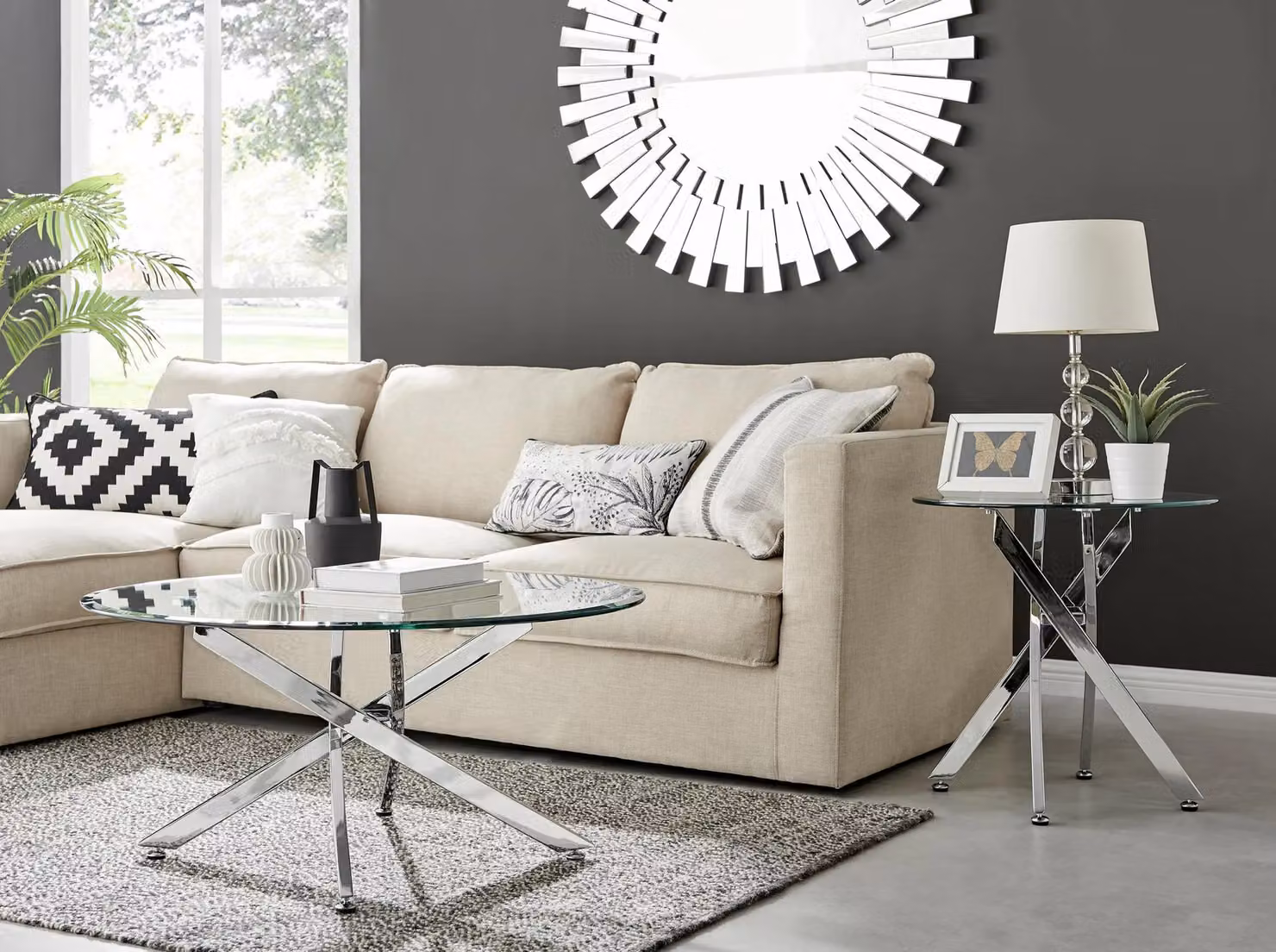 FurnitureboxUK Novara Round Glass Coffee Table with Silver Metal Legs – 4