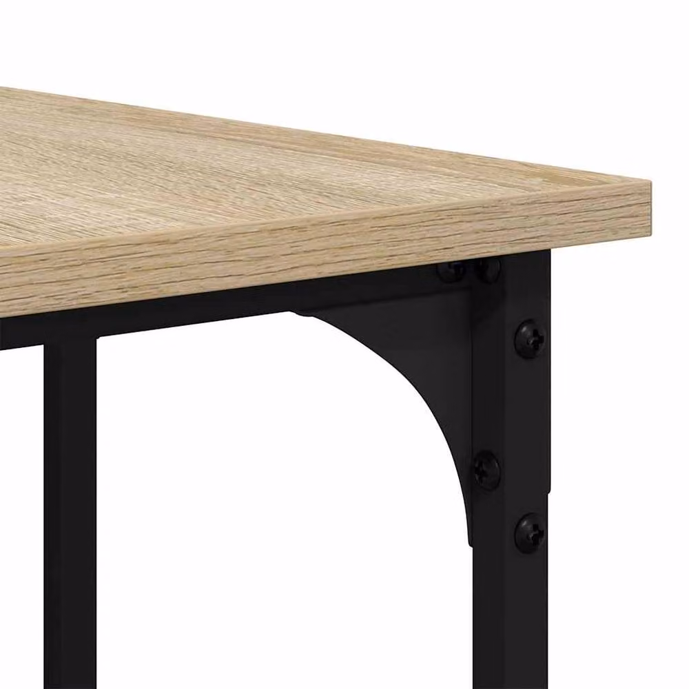 Berkfield Home Sonoma Oak Corner Desk in Beige and Brown, W/D/H: 139 x 139 x 75 cm – 4