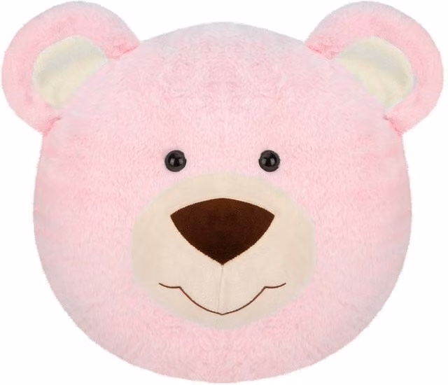 VFM e-Store Pink Teddy Bear Plush Wall Decoration, W: 45 cm, H: 44 cm
