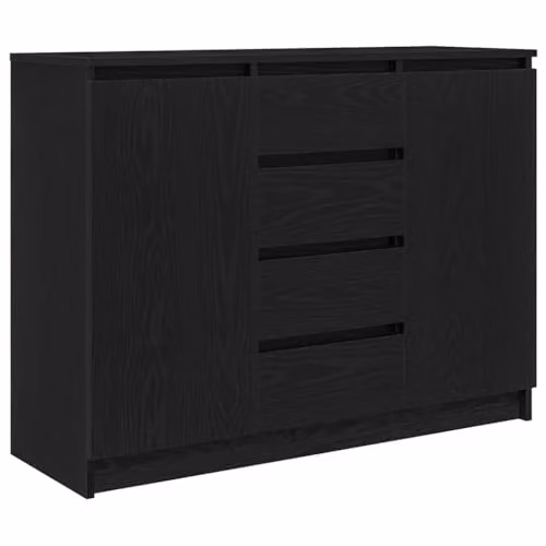 vidaXL Modern Sideboard in Black, W/D/H: 100.5 x 35 x 76 cm