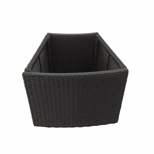 Canadian Spa Co. Black Rattan Plant Basket for Round Spas and Hot Tubs
