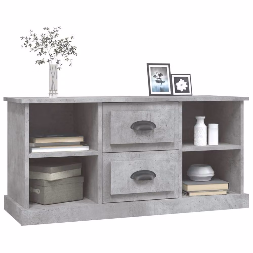 Berkfield Home TV Cabinet in Concrete Grey, W/D/H: 99.5 x 35.5 x 48 cm – 3