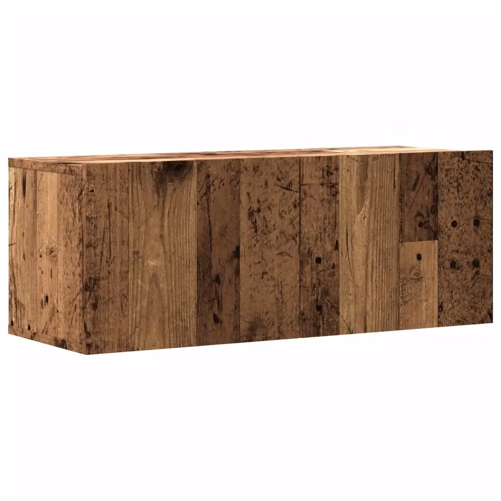 Berkfield Home Wall Mounted TV Cabinet in Old Wood Brown, W/D/H: 80 x 30 x 30 cm – 2