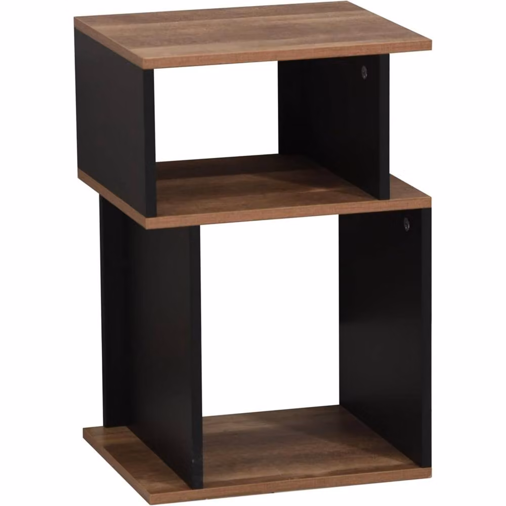 SPOT ON DEALZ 2-Tier Oak Wood Side Table and Bedside Nightstand for Living Room or Bedroom Decor – 3