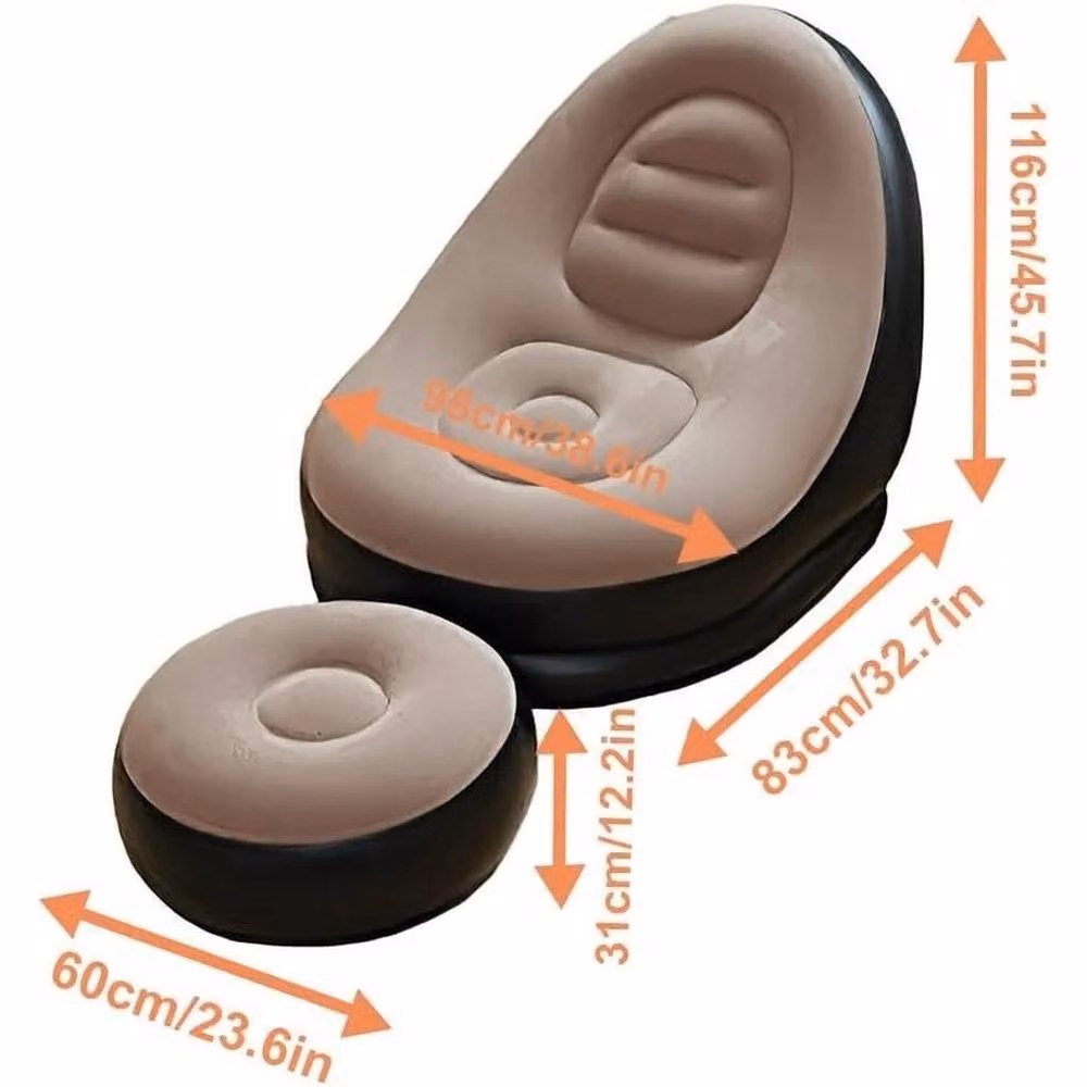 VOGREX Multicolour Inflatable Sofa Chair with Footrest and Hand and Foot Pump – 2