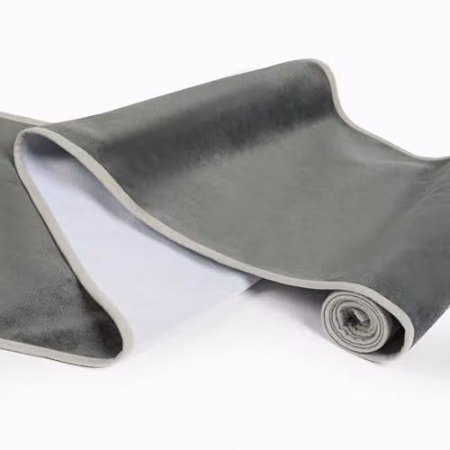 OHS Velvet Table Runner with Piped Trim in Grey and Silver, W/D/H: 35 x 230 cm – 4