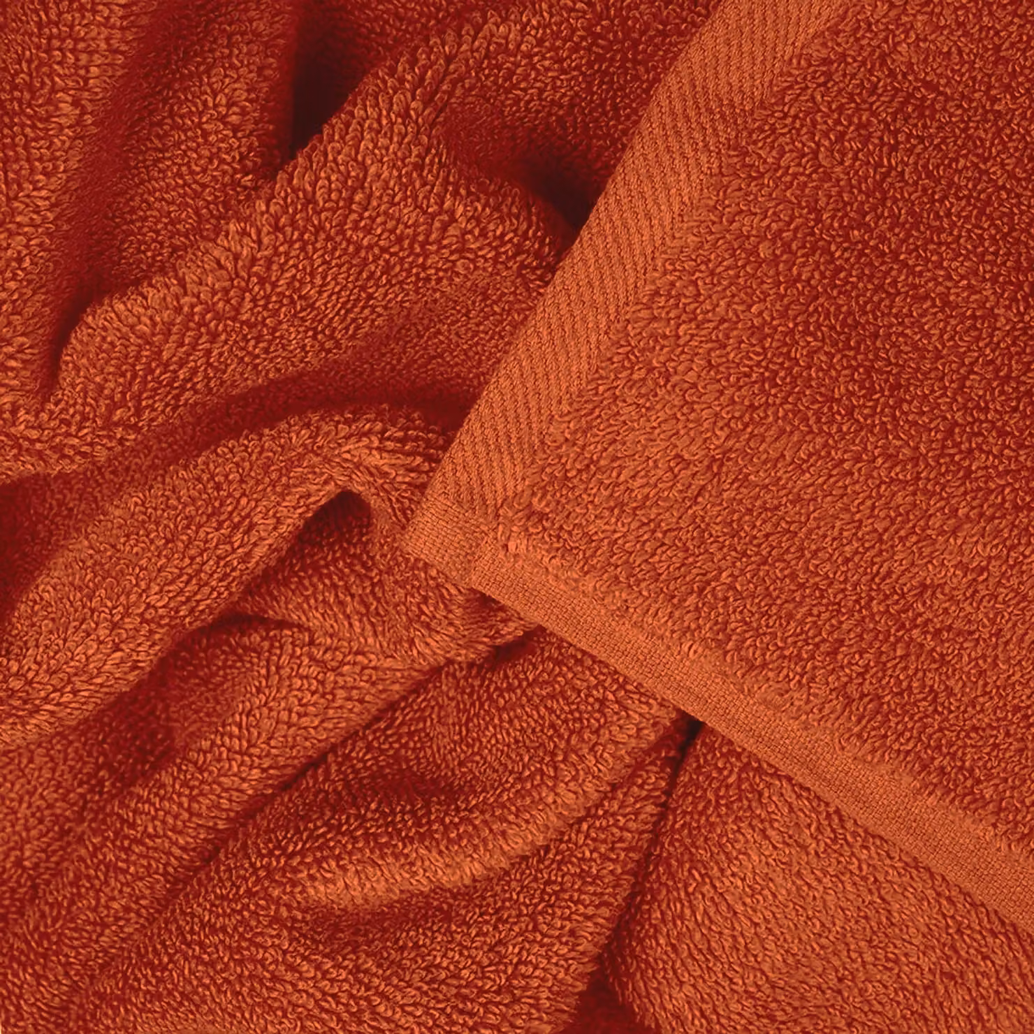Allure Bath Fashions Pack of 2 Fluffy Cotton Hand Towels with Border in Terracotta, W: 50 cm, H: 85 cm – 2