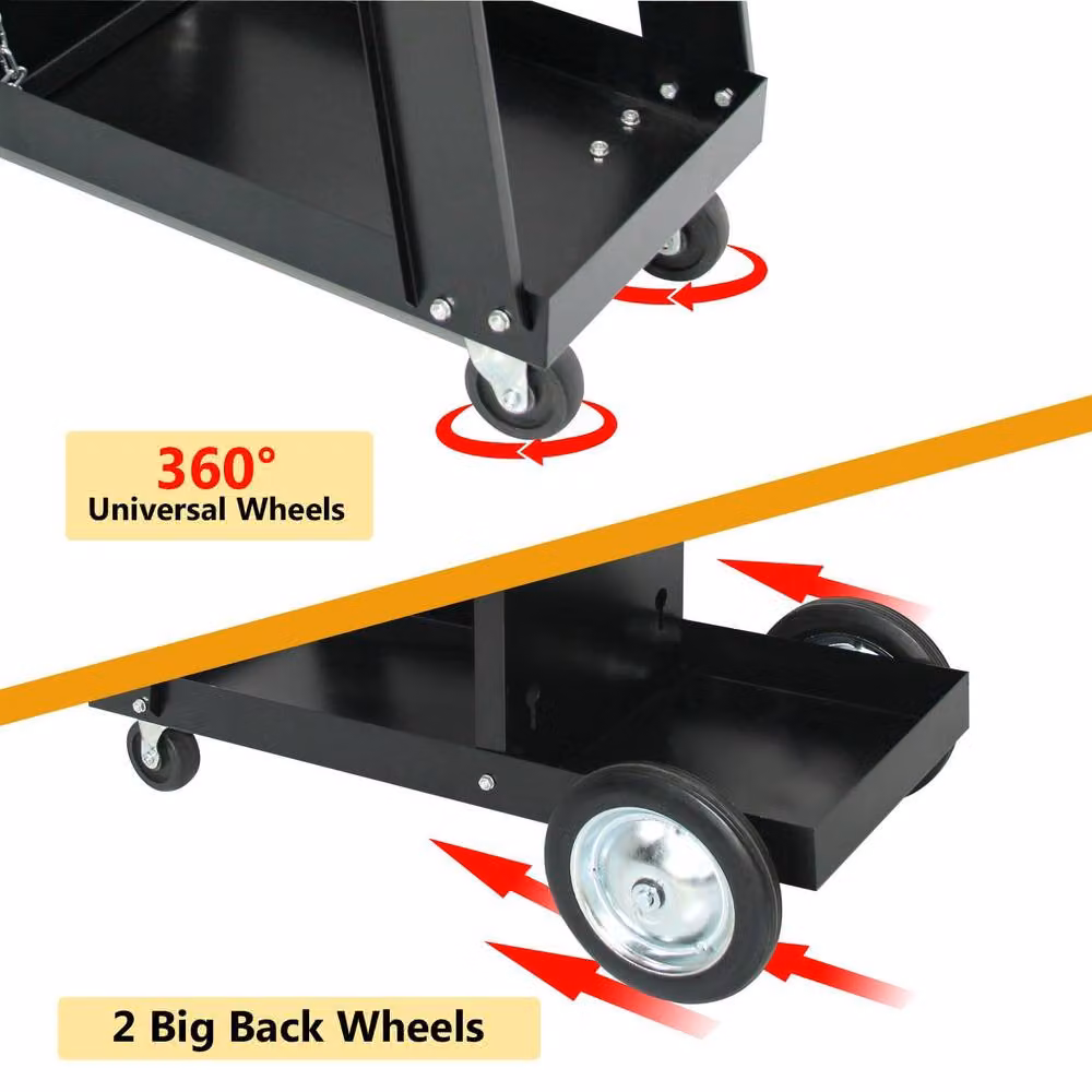 Dprodo Heavy Duty Rollable Steel Welding Cart in Black, W/D/H: 60 x 80 x 45 cm – 4
