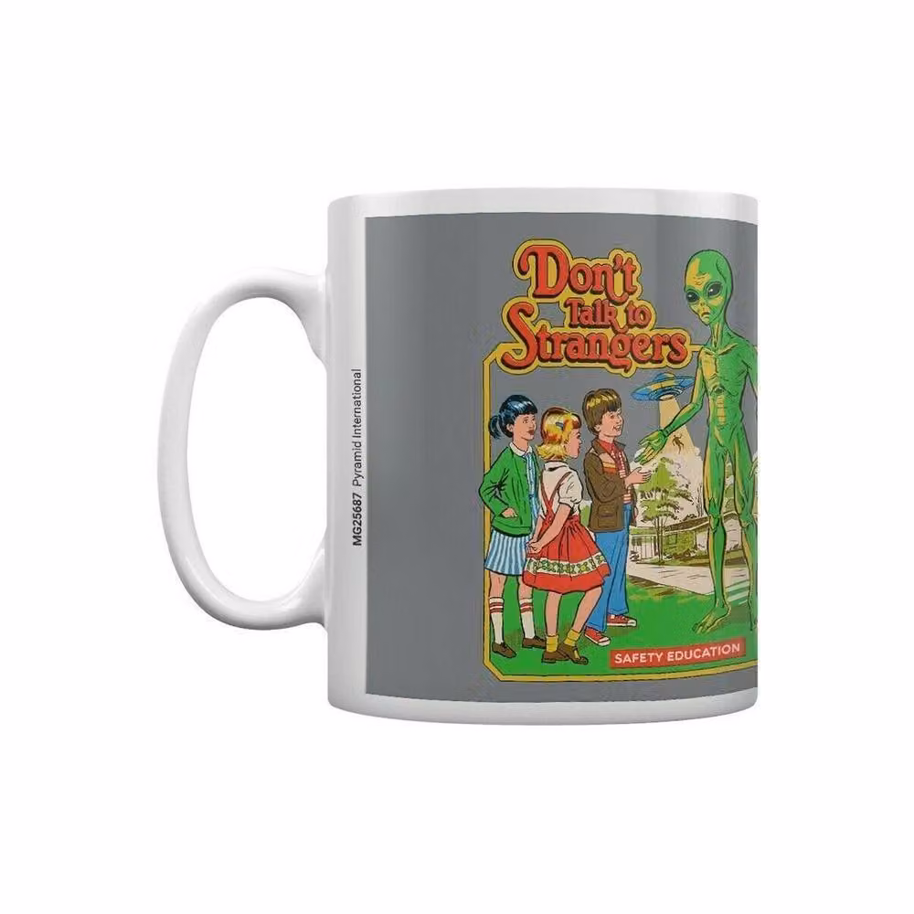 Steven Rhodes Don't Talk To Strangers Ceramic Mug in Mid Grey – 2
