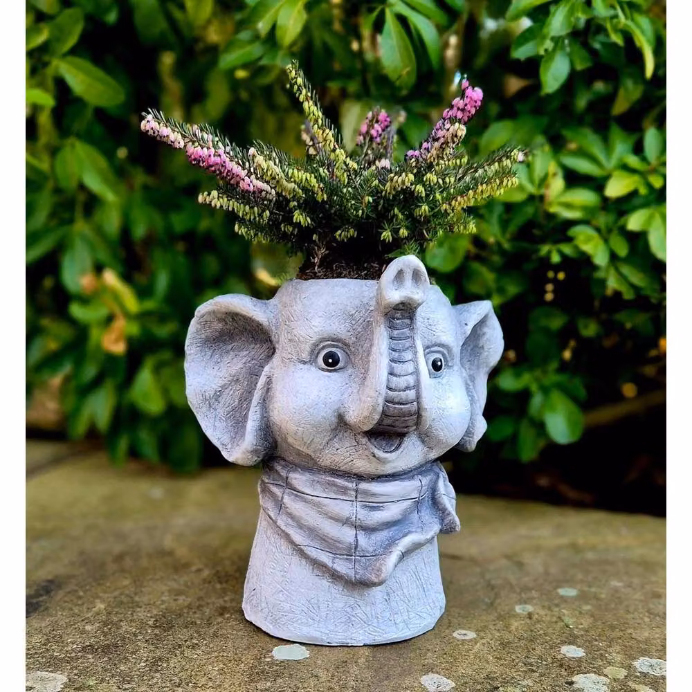 SPETLEK Grey Plastic Ornamental Garden Plant Pot Planter – 3