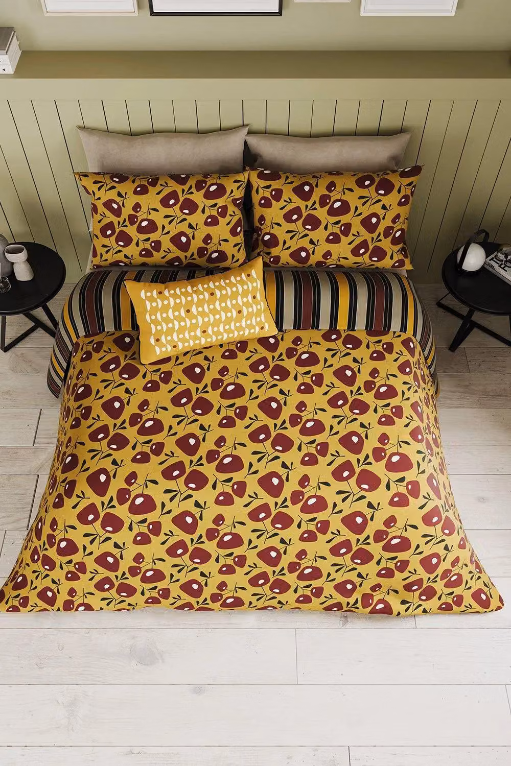 Helena Springfield Jax Reversible Cotton Duvet Cover and Pillowcase Set in Yellow, Single (90 x 200 cm) – 3