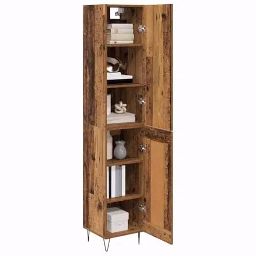 vidaXL Modern Highboard in Old Wood Brown, W/D/H: 34.5 x 34.0 x 90.0 cm