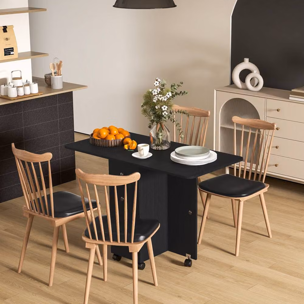 STILVORA Modern Black Dining Table with Wood and MDF Structure – 3