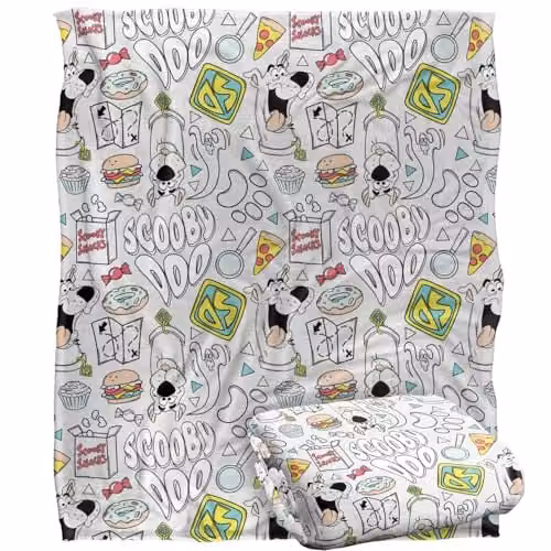 LOGOVISION Scooby Doo Super Soft Fleece Throw Blanket, Multicolour and White, W/D/H: 152 x 127 cm