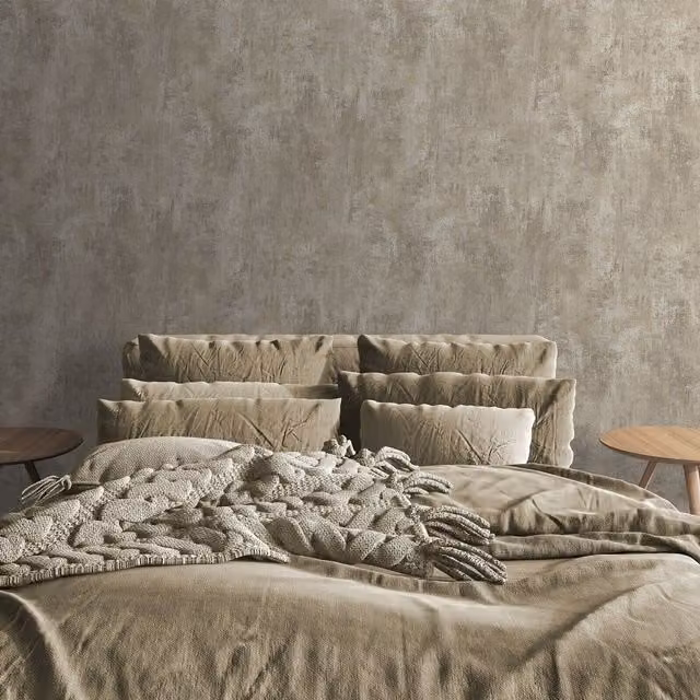 Muriva Grey and Cream Abstract Industrial Plain Washable Feature Wallpaper
