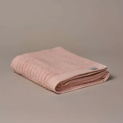 Misona Organic Cotton Ribbed Bath Sheet, Pink, W/D/H: 100 x 150 cm