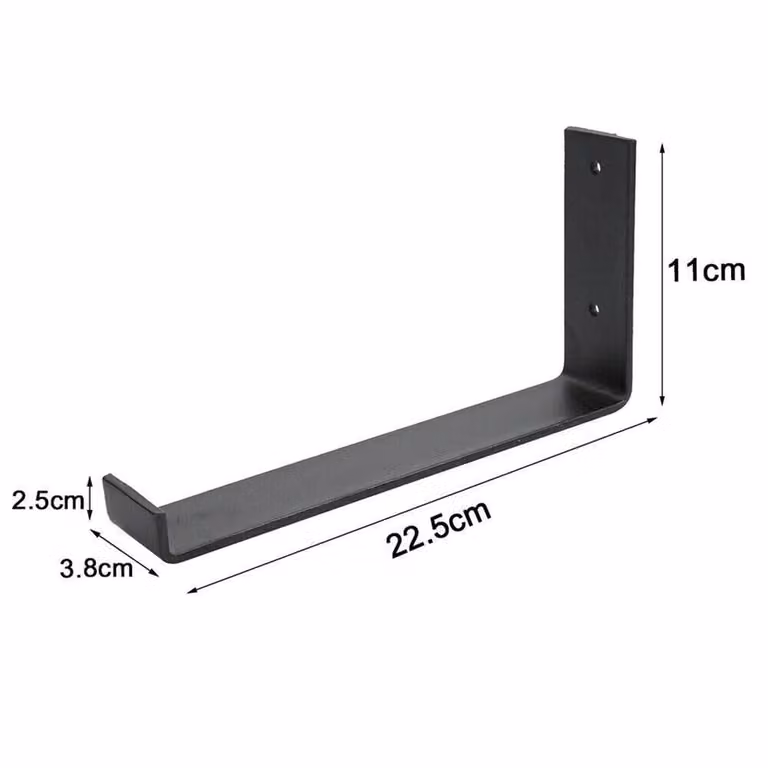 EONLION Black Matt Iron Rustic Scaffold Shelf Brackets, Pack of 2