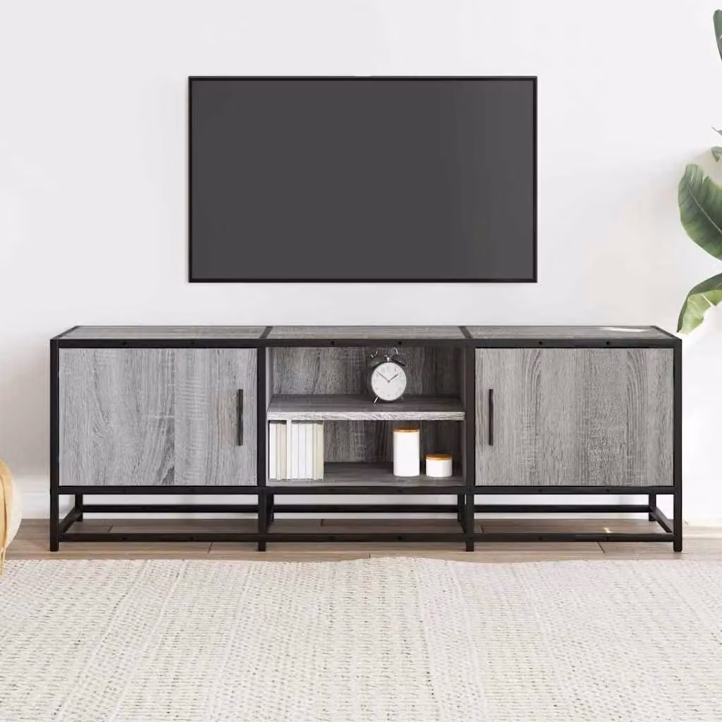 Berkfield Home Industrial TV Cabinet in Grey Sonoma, W/D/H: 120 x 41 x 35 cm – 3