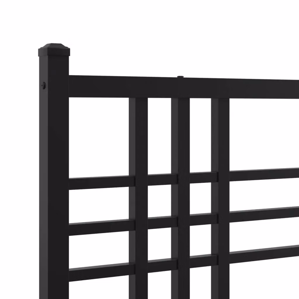 Berkfield Home Classic Metal Headboard in Matt Black, 200cm – 4